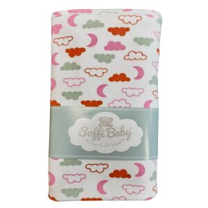 Soffi Baby takaró pamut dupla rózsaszín felhõk 75x100cm 137360280 - Soffi Baby