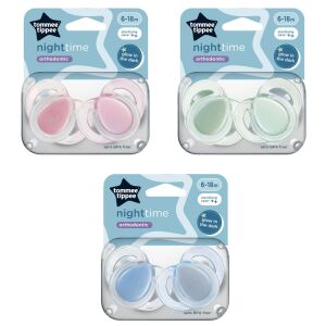 Tommee Tippee Night Játszócumi - 6-18 hó, 2 db, Világító 137360637 - Tommee Tippee