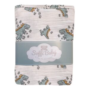 Soffi Baby takaró muszlin dupla dínós 70x90cm 137360659 - Soffi Baby