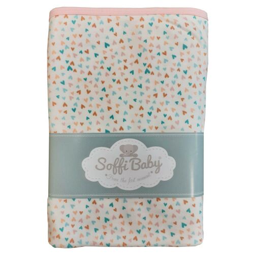 Soffi Baby takaró pamut dupla rózsaszín szívecskék 80x100cm 137362573