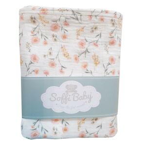 Soffi Baby takaró muszlin dupla virágmintás 70x90cm 137362694 - Soffi Baby