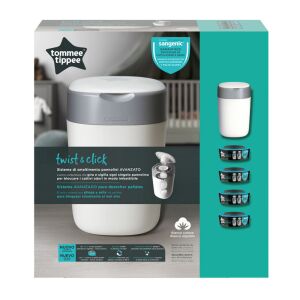 Tommee Tippee pelenkacsomagoló utántöltõ 4db,  pelenkatároló szemetessel Twist & Click 137363240 - Pelenkatartó vödör, zacskó