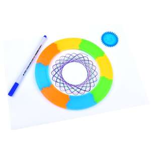 Spirál tervező rajzeszköz geometriai mintát készít tollal és sablonnal - Kreatív játék