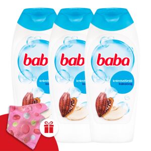 Baba Gel za tuširanje s kakao maslacem 3x400ml + Poklon Baba turban za kosu - Baba