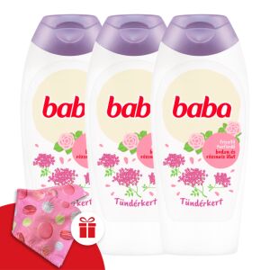 Baie de duș pentru copii Bodza și apă de trandafiri 3x400ml + cadou turbină pentru copii