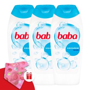 Baba Lanolínový krémový kúpeľ 3x400ml s darčekovým turbanom na vlasy - Baba