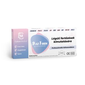 Carbon Medical 9-in-1 Antigen-Schnelltest für Atemwegsinfektionen: COVID-19, Grippe A, Grippe B, RSV, Adenovirus, Mycoplasma pneumoniae, Chlamydia pneumoniae, Parainfluenza-Virus 1/3 und 2 - Gesundheitsprodukte