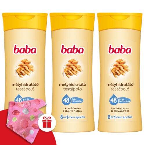 Baba Deep Moisturizing Body Lotion 3x400ml with Free Hair Turban