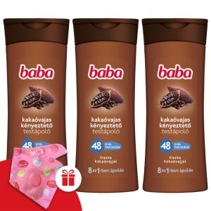 Лосион за тяло Baba с какаово масло 3x400ml с подарък бебешки тюрбан за коса - Лосион за тяло