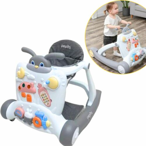 Deschis! - Pepita Bunny 3in1 Multifunctional Interactive Baby Walker and Walker #gri-alb