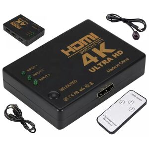 Splitter HDMI pentru console/playere DVD sau Blue-Ray/televizor/monitor, Negru 137369840 - Hub-uri HDMI