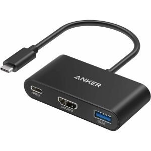 Anker PowerExpand 3-w-1 Hub USB-C z portami 4K HDMI i USB 3.0 - Koncentrator USB