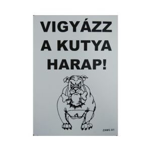 Kutya Harap Tábla Fém A/4 (többféle)