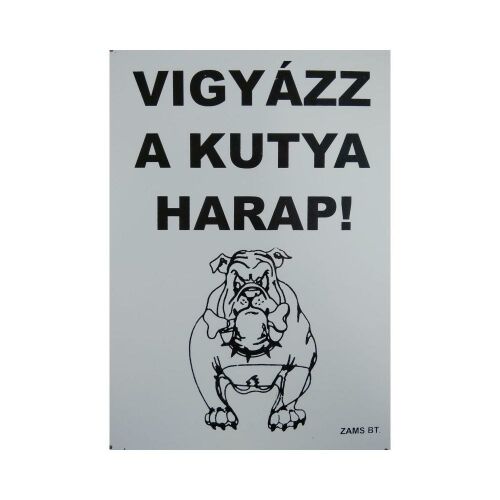 Kutya Harap Tábla Fém A/4 (többféle) 137390044