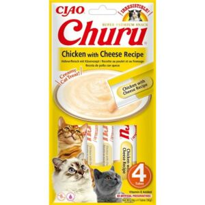 Inaba Cat Churu Püré - csirke sajttal 4 x 14 g 137390369 - Inaba