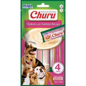 Inaba Dog Churu Püré - csirke-lazac 4 x 14 g 137390379 - Kutya jutalomfalat