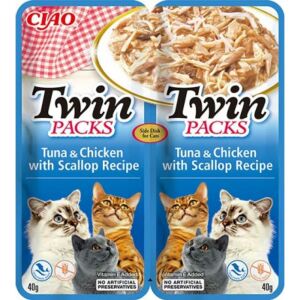Inaba Cat Churu Twin Packs - tonhal-csirke-fésűkagyló 2 x 40 g 137390442 - Inaba