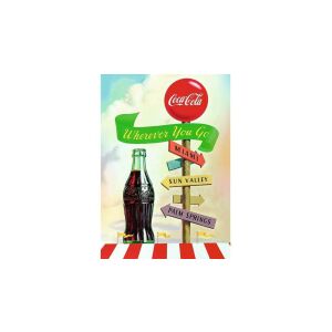 Ukończone puzzle Trefl 1000 elementów Coca-Cola przedstawiające scenę podróży w stylu vintage. - Trefl Puzzle