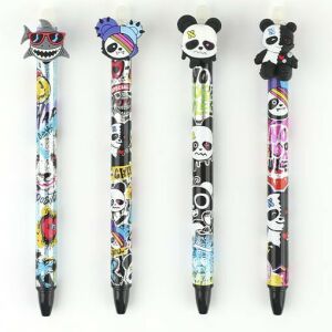 Razne izbrisive gel olovke Nebulo Panda II, vrh 0,7 mm, izbliza - Nebulo