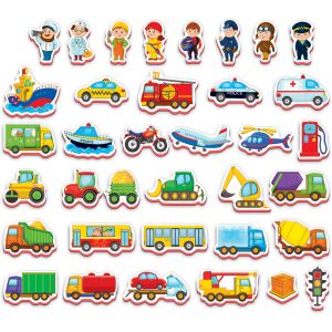 Roter Kafer mágneses oktatójáték közlekedési eszközökkel és közösségi segítőkkel - Fejlesztő játék ovisoknak