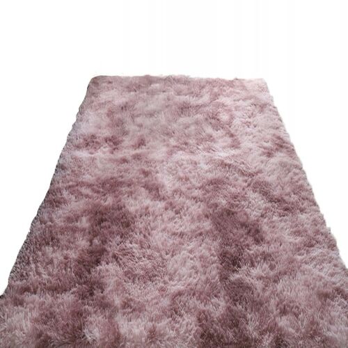 Rosa Plüsch Shaggy Teppich, weiche Textur, 120x170 cm
