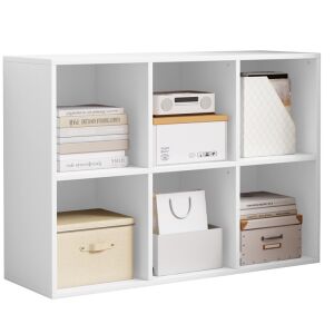 Weißes 2x3 offenes Regal Bücherregal für Wohnzimmer oder Büro - Wohnzimmermöbel