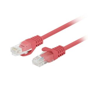 Patchcord Kat.5E UTP 3M Czerwony Fluke aprobat Lanberg pachet de 10 137400744 - Cabluri patch
