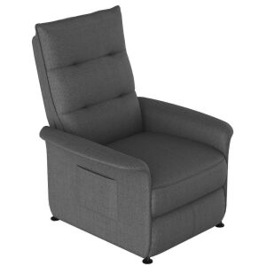 Dollcini szary elektryczny fotel relaksacyjny z pilotem i bocznymi kieszeniami. - Sofa