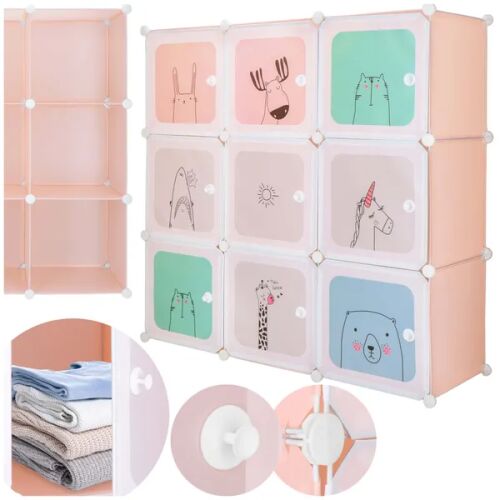 Collage of Ha0215 modular kids wardrobe features