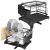 Springos black two-tier dish rack with cutlery holder and draining board, assembled and empty