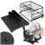 Springos two-tier black dish rack with cutlery holder, draining board and assembled empty rack