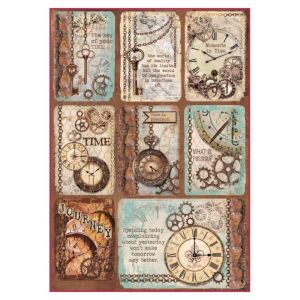Dekupázs rizspapír A4 csom. - Órás kártyák