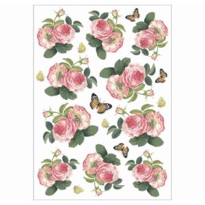 Dekupázs rizspapír A4 csom. - Rózsák és pillangók 137407762 - Stamperia