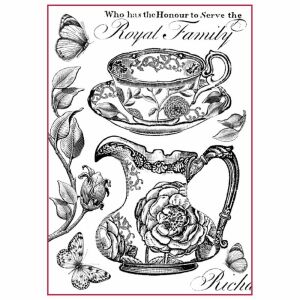 Dekupázs rizspapír A4 csom. - Teáskészlet fekete-fehérben 137407775 - Stamperia