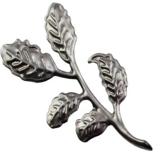 Fém levél díszítőelem, 4 cm-es ág, 10 db/csomag - Fém díszítőelem