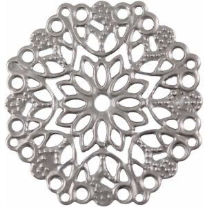 Fém díszítőelem, kerek 2,9 cm, 10 db/csomag - Fém díszítőelem