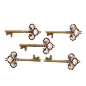 Antik bronz kulcs díszek ékszerkészítéshez, 5 db - Művészet & Hobbi