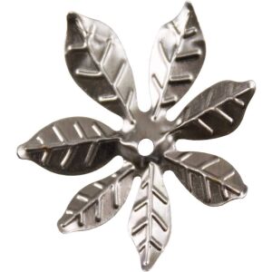 Fém virág díszítőelem, 3 cm, 10 db/csomag, ékszerkészítéshez és kézműveskedéshez - Fém díszítőelem