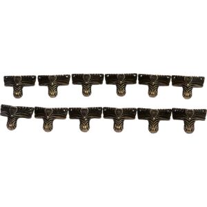 Fém dobozláb, 31x22 mm, 12db/csomag, dekoratív bútorlábak - Fém díszítőelem