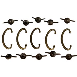 Milton fém bútorfogantyú kapoccsal, 51x22 mm, 5db/csomag - Fém díszítőelem