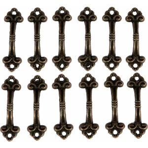Antik bronz bútorfogantyúk, 42x10 mm, 12 darabos csomag - Fém díszítőelem