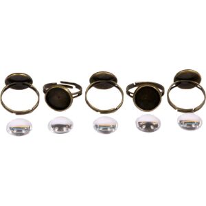 Fém gyűrűalap 12 mm-es lencsével, ékszerkészítési kellékek - Fém díszítőelem