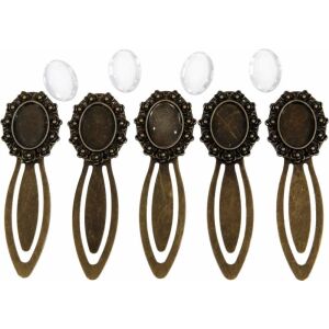 Fém könyvjelző alap lencsével, 5 darabos készlet - Művészet & Hobbi