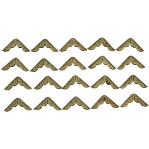 Fém sarokvédő 21x21 mm, 20 db/csomag, dekoratív sarokvédők - Fém díszítőelem