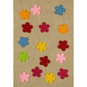 Filcfigura Mini Virág Filc Alakok - 16 darabos készlet kézműveskedéshez és dekorációkhoz - Filcfigura