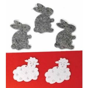 Filc nyuszi és bárány figurák húsvéti kézműveskedéshez - Filcfigura