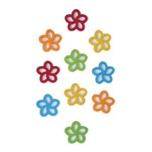 Filcfigura filc virág díszek, 10 db-os csomag, válogatott színek kézműveskedéshez - Filcfigura