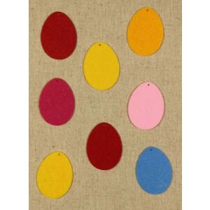 Filcfigura Filc Húsvéti Tojások - közepes méret, 8 darabos készlet húsvéti dekorációhoz - Filcfigura