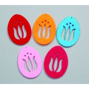 Filc húsvéti tojás tulipán kivágások, színes kézműves kellékek - Filcfigura