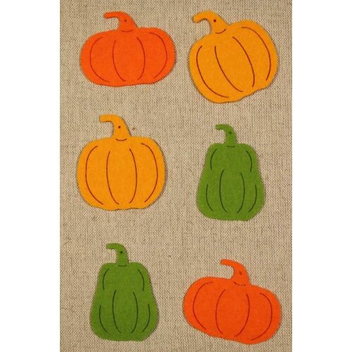 Filcfigura Tök formák - 6 darabos készlet, Halloween dekoráció